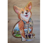 Деревянный пазл Wood Trick Величественный Корги, в подарочной упаковке, большой размер 46x26 см.