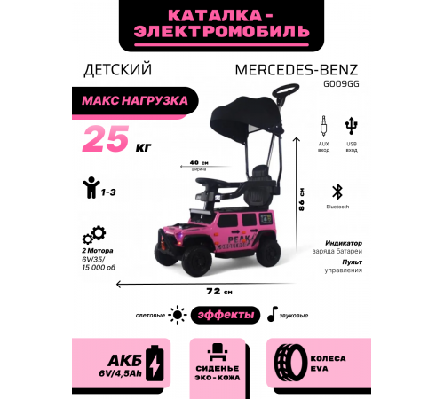 Детский электромобиль G009GG розовый
