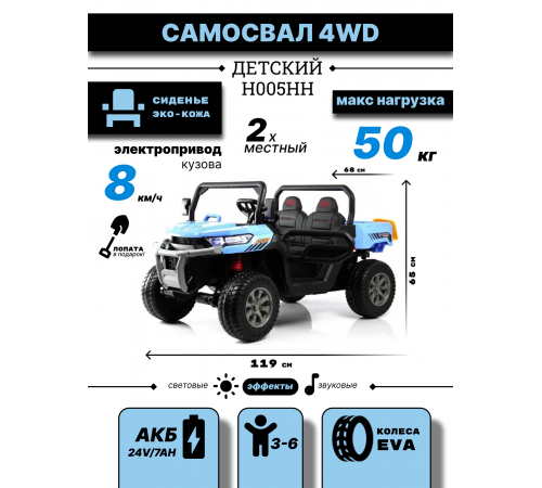 Детский электромобиль H005HH синий Детский электромобиль H005HH синий