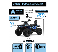 Детский электроквадроцикл BRP Can-Am Outlander (Y888YY) синий
