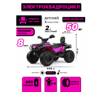 Детский электроквадроцикл BRP Can-Am Outlander (Y888YY) розовый