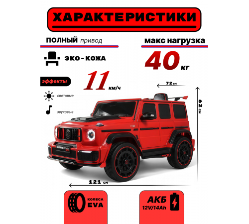 Детский электромобиль Z777ZZ красный