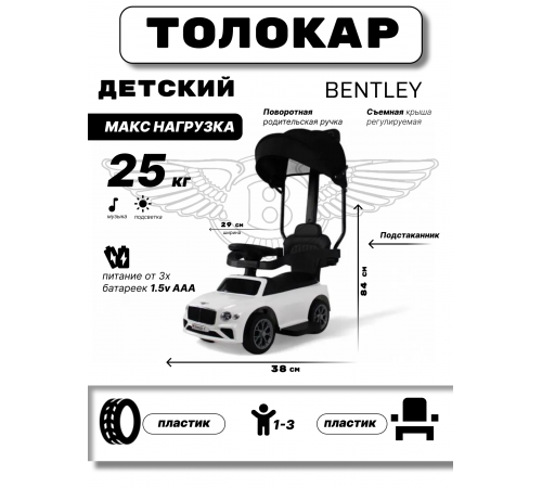 Детский толокар Z005ZZ-T белый Детский толокар Z005ZZ-T белый