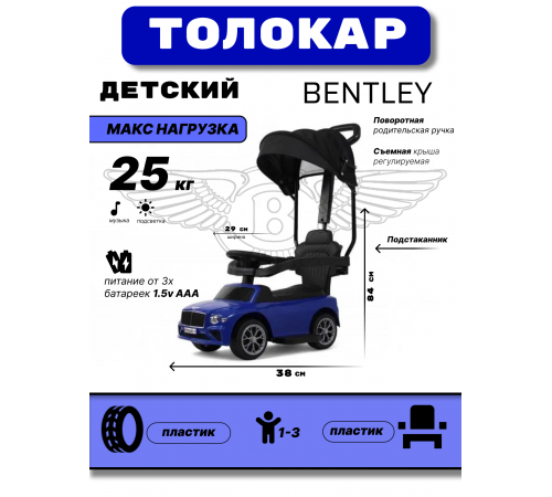 Детский толокар Z005ZZ-T синий Детский толокар Z005ZZ-T синий