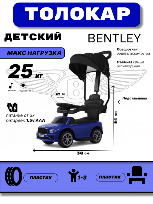Детский толокар Z005ZZ-T синий