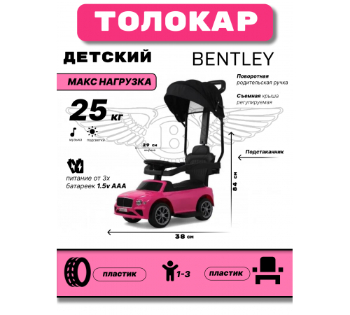 Детский толокар Z005ZZ-T розовый Детский толокар Z005ZZ-T розовый