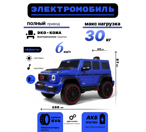 Детский электромобиль Z999ZZ синий Детский электромобиль Z999ZZ синий