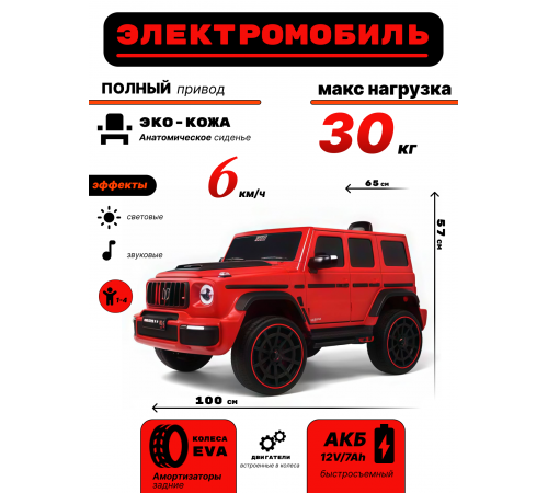 Детский электромобиль Z999ZZ красный Детский электромобиль Z999ZZ красный