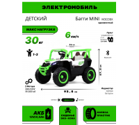 Детский электромобиль Багги MINI М303БХ зеленый