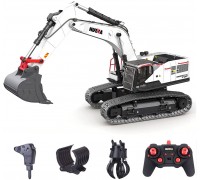 Радиоуправляемый экскаватор белый HUI NA TOYS масштаб 1:14 2.4G - HN1594