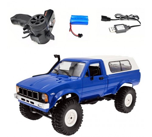 Радиоуправляемая машина WPL пикап Hilux (синяя) 4WD 2.4G 1:16 RTR - WPLC-24-BLUE Радиоуправляемая машина WPL пикап Hilux (синяя) 4WD 2.4G 1:16 RTR - WPLC-24-BLUE
