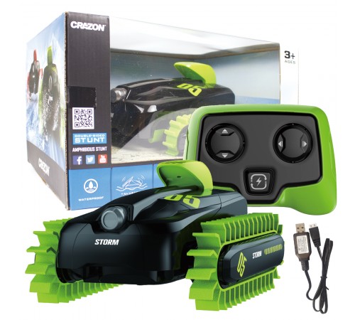 Радиоуправляемый гусеничный вездеход-амфибия Crazon - CR-18SL02B-GREEN
