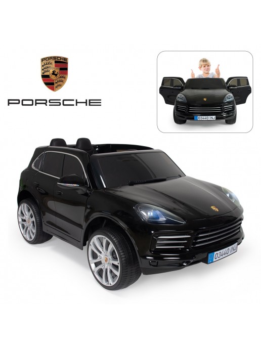 Детский электромобиль PORSCHE CAYENNE S 12V - JJ2128-BLACK-PAINT