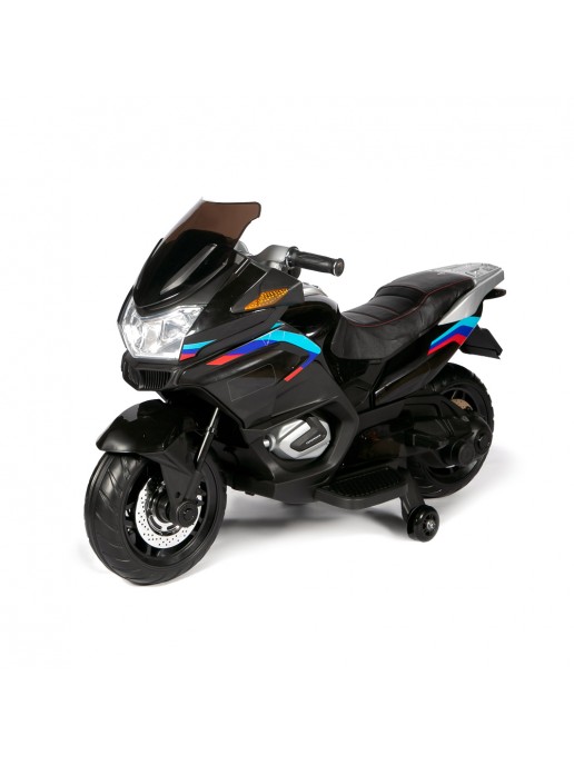 Детский электромотоцикл XMX (черный, EVA, с ручкой газа, 12V) - XMX609-BLACK