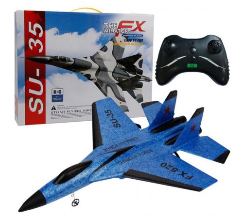 Радиоуправляемый самолет SU-35 для начинающих 2.4G - FX820-BLUE Радиоуправляемый самолет SU-35 для начинающих 2.4G - FX820-BLUE