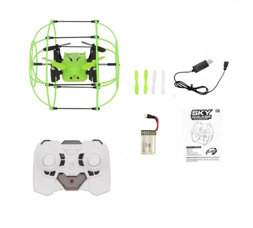 Радиоуправляемый квадрокоптер с защитной сеткой Green SkyWalker - HM1336-GREEN Радиоуправляемый квадрокоптер с защитной сеткой Green SkyWalker - HM1336-GREEN
