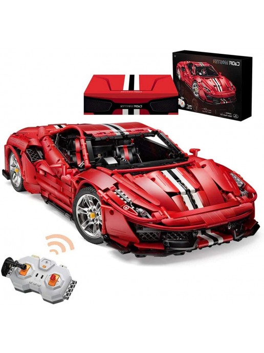 Конструктор CADA Ferrari 488 (3187  деталей, пульт, электропривод) - C61042W