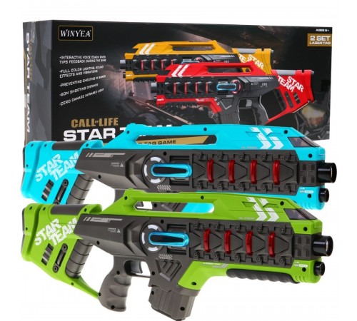 Набор для лазертага Winyea Call of Life Star-Team (2 автомата, синий и зеленый) - W7006D-GB Набор для лазертага Winyea Call of Life Star-Team (2 автомата, синий и зеленый) - W7006D-GB
