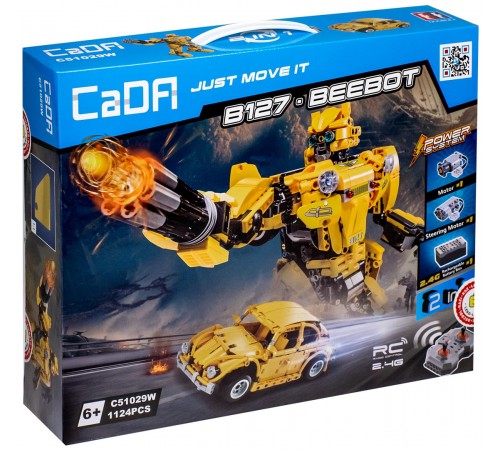 Радиоуправляемый конструктор CADA 2 в 1 трансформер B127-BeeBot (1124 детали) - C51029W Радиоуправляемый конструктор CADA 2 в 1 трансформер B127-BeeBot (1124 детали) - C51029W