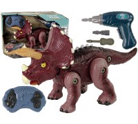 Конструктор-динозавр Стиракозавр на радиоуправлении (25 см, шуруповерт, звук, свет) - RS036-2