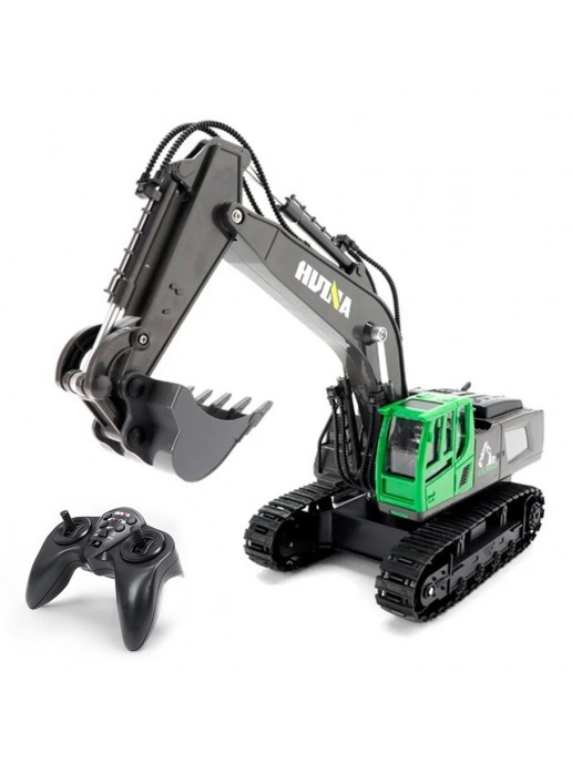 Радиоуправляемый экскаватор HUI NA TOYS масштаб 1:18 2.4G - HN1558-GREEN