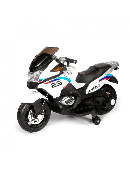 Детский электромотоцикл XMX (белый, EVA, с ручкой газа, 12V) - XMX609-WHITE