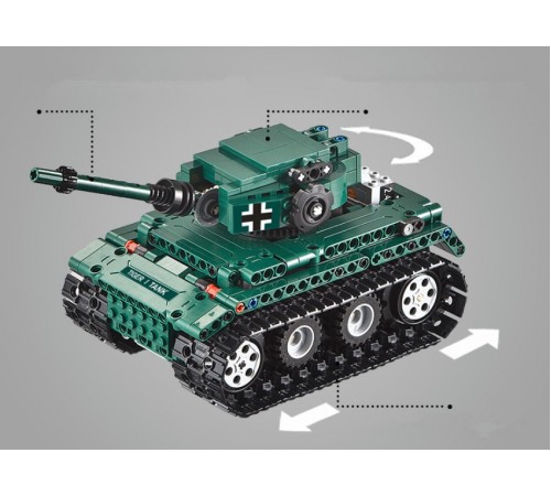 Конструктор Double E Cada Technics, Танк Tiger 1, 313 деталей, пульт управления - C51018W Конструктор Double E Cada Technics, Танк Tiger 1, 313 деталей, пульт управления - C51018W
