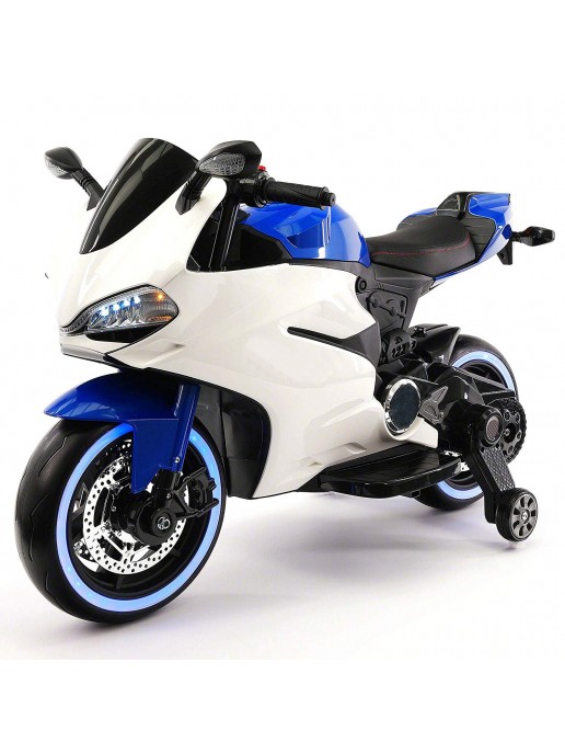 Детский электромотоцикл Ducati 12V - FT-1628-BLUE-WHITE