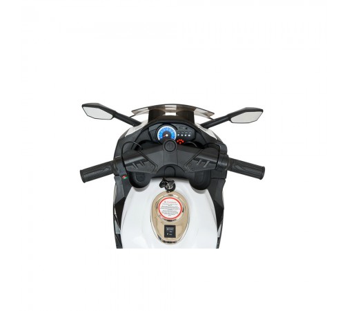 Детский электромотоцикл Kawasaki Ninja (12V, EVA, спидометр, ручка газа) - DLS07-WHITE