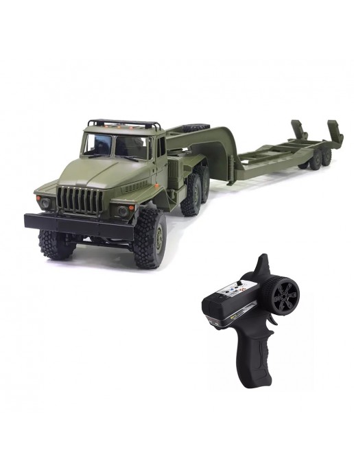 Радиоуправляемый внедорожник WPL Советский военный грузовик Урал с траллом 4WD 1:16 - WPLB-36-3