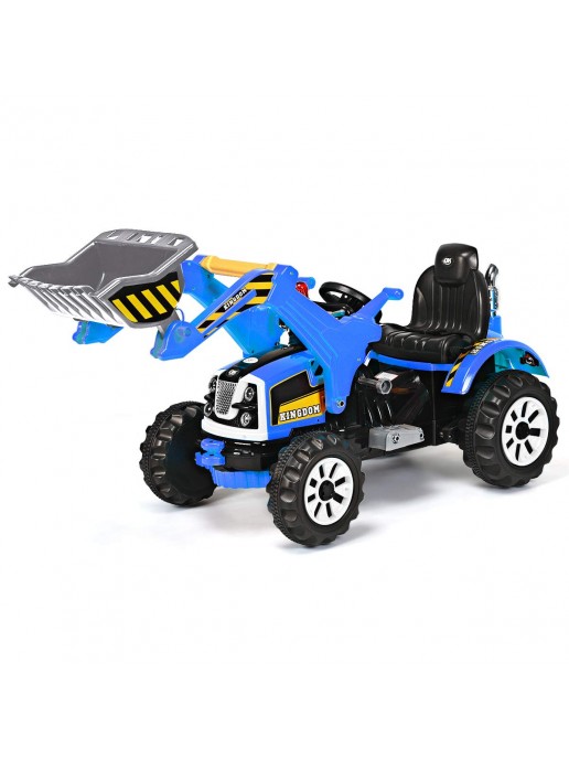 Детский электромобиль трактор на аккумуляторе 12V / синий - JS328A-BLUE