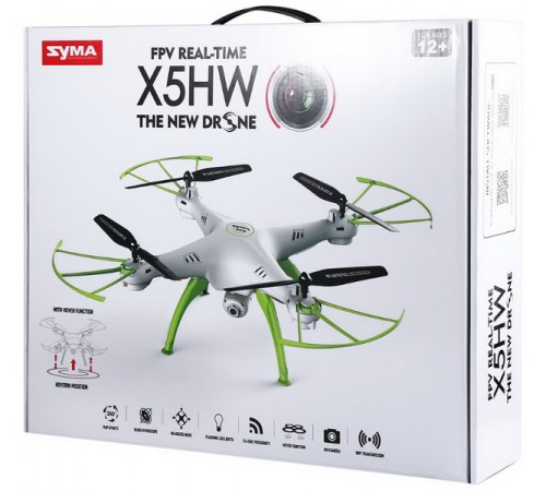 Радиоуправляемый белый квадрокоптер Syma X5HW с барометром Wi-Fi FPV - X5HW Радиоуправляемый белый квадрокоптер Syma X5HW с барометром Wi-Fi FPV - X5HW