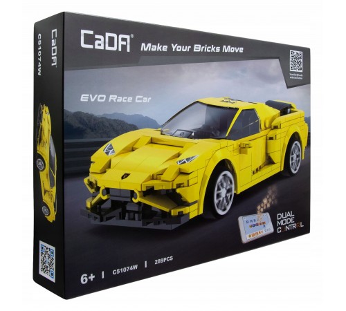 Радиоуправляемый конструктор CADA спортивный автомобиль EVO Race Car, 289 элементов - C51074W Радиоуправляемый конструктор CADA спортивный автомобиль EVO Race Car, 289 элементов - C51074W