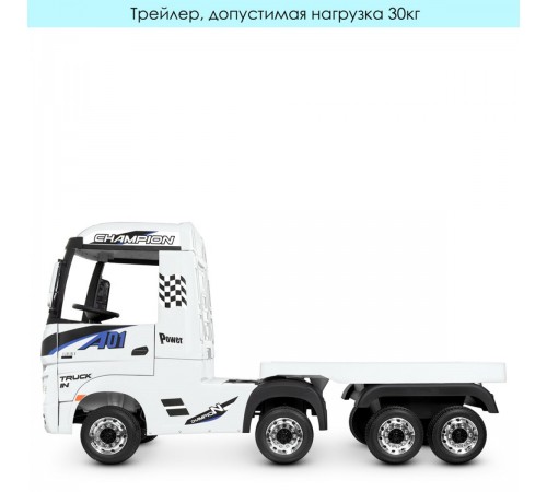 Детский электромобиль фура Mercedes-Benz Actros 4WD 12V с прицепом - HL358-LUX-WHITE-TRAILER Детский электромобиль фура Mercedes-Benz Actros 4WD 12V с прицепом - HL358-LUX-WHITE-TRAILER