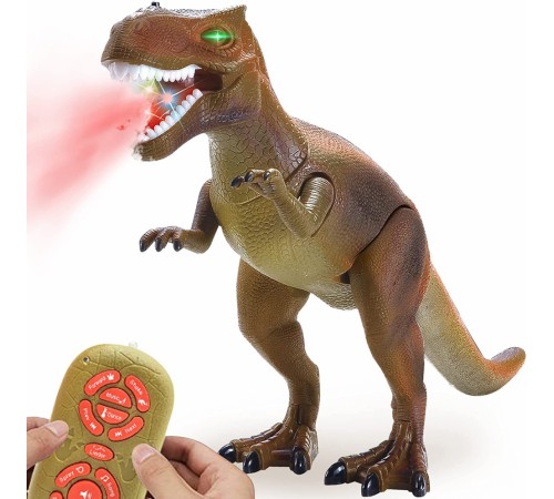Радиоуправляемый динозавр T-Rex RuiCheng (коричневый, звук, пар, свет) - RUI-8909-BROWN