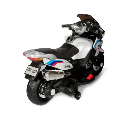 Детский электромотоцикл XMX (белый, EVA, с ручкой газа, 12V) - XMX609-WHITE Детский электромотоцикл XMX (белый, EVA, с ручкой газа, 12V) - XMX609-WHITE