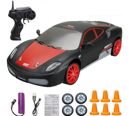 Радиоуправляемая машина для дрифта Ferrari F430 (19 см, 15 км/ч, сменные колеса, фишки) - SC24A03