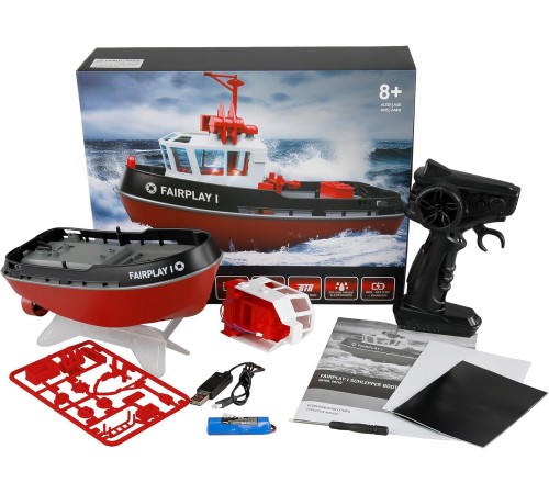 Радиоуправляемый буксир Tugboat черный 2.4G 1:72 - HL-3800-B