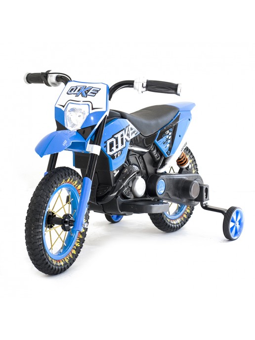 Детский кроссовый электромотоцикл Qike TD Blue 6V - QK-3058-BLUE