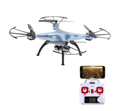 Радиоуправляемый синий квадрокоптер Syma X5HW с барометром Wi-Fi FPV - X5HW-B Радиоуправляемый синий квадрокоптер Syma X5HW с барометром Wi-Fi FPV - X5HW-B