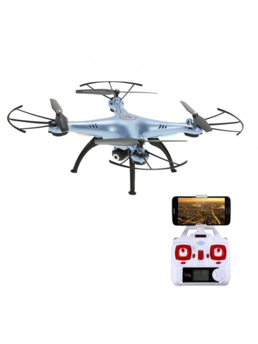 Радиоуправляемый синий квадрокоптер Syma X5HW с барометром Wi-Fi FPV - X5HW-B