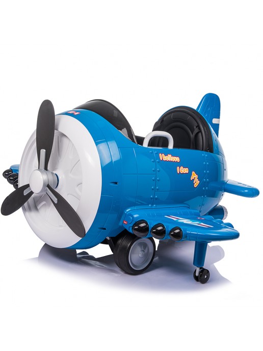 Детский электромобиль - самолет 12V - JJ20201-BLUE