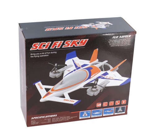 Радиоуправляемый самолет дрон SCI Fi Sky VTOL 3D6G 8ch - QIDI-570-BLUE Радиоуправляемый самолет дрон SCI Fi Sky VTOL 3D6G 8ch - QIDI-570-BLUE