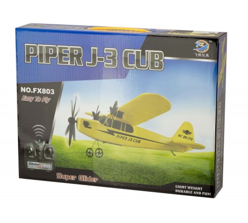 Радиоуправляемый самолет Piper Cub J3 для начинающих 2.4G - FX803-BLUE Радиоуправляемый самолет Piper Cub J3 для начинающих 2.4G - FX803-BLUE