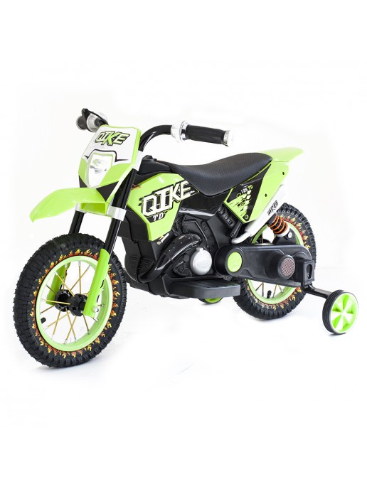 Детский кроссовый электромотоцикл Qike TD Green 6V - QK-3058-GREEN