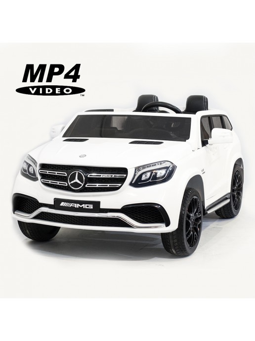 Детский электромобиль Mercedes Benz GLS63 LUXURY 4WD 12V MP4 - White - HL228-LUX-MP4