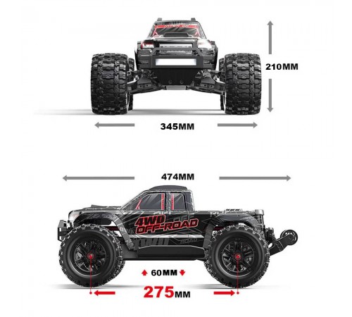 Радиоуправляемый монстр MJX Hyper Go V2 Brushless 4WD 1:10 - MJX-10208-V2-BLACK Радиоуправляемый монстр MJX Hyper Go V2 Brushless 4WD 1:10 - MJX-10208-V2-BLACK