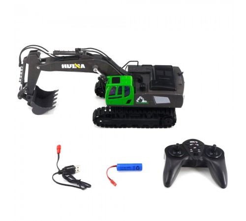 Радиоуправляемый экскаватор HUI NA TOYS масштаб 1:18 2.4G - HN1558-GREEN