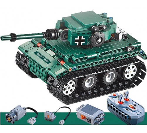Конструктор Double E Cada Technics, Танк Tiger 1, 313 деталей, пульт управления - C51018W Конструктор Double E Cada Technics, Танк Tiger 1, 313 деталей, пульт управления - C51018W