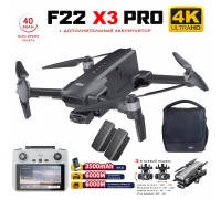 Квадрокоптер SJRC F22 X3 PRO+ 2АКБ, пульт с экраном 3-AXIS 4K EIS 5G GPS